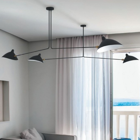 Crane II black designer semi flush ceiling lamp Step Into Design