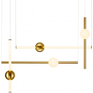 O-line LED 110 brass glamour linear pendant lamp Step Into Design