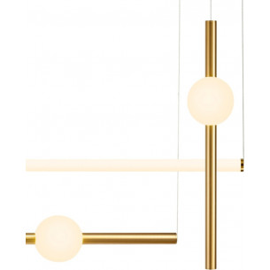 Stylowa Lampa wisząca podłużna glamour O-line LED 110 mosiężna Step Into Design @ tech do salonu 2