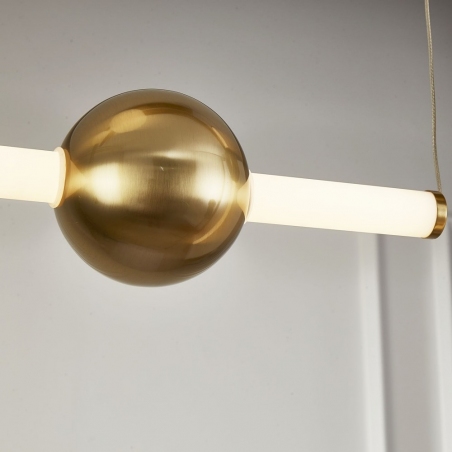 Stylowa Lampa wisząca podłużna glamour O-line LED 110 mosiężna Step Into Design @ tech do salonu