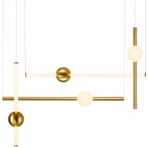 O-line LED 78 brass glamour linear pendant lamp Step Into Design