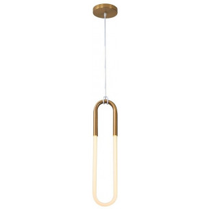 Stylowa Lampa wisząca designerska U-shape 13 LED biało-mosiężna Step Into Design do salonu i kuchni