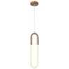 Stylowa Lampa wisząca designerska U-shape 13 LED biało-mosiężna Step Into Design do salonu i kuchni
