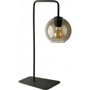 Monaco smoke glass&amp;black glass ball table lamp Nowodvorski