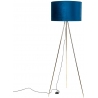 Stylowa Lampa podłogowa trójnóg z abażurem Inga niebiesko-złota Zumaline do salonu i sypialni