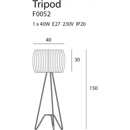 Lampa podłogowa trójnóg z abażurem Tripod III biało-czarna MaxLight