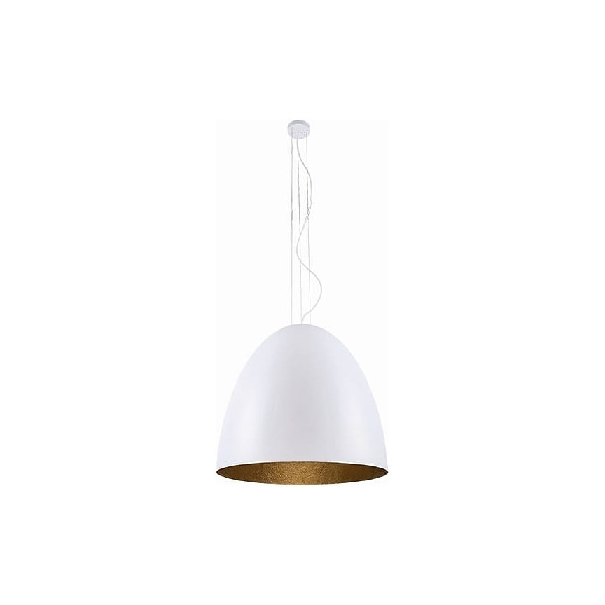 Stylowa Lampa wisząca Egg 55 Biała do salonu, sypialni i przedpokoju.