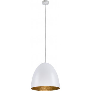 Stylowa Lampa wisząca Egg 39 Biała do salonu, sypialni i przedpokoju.