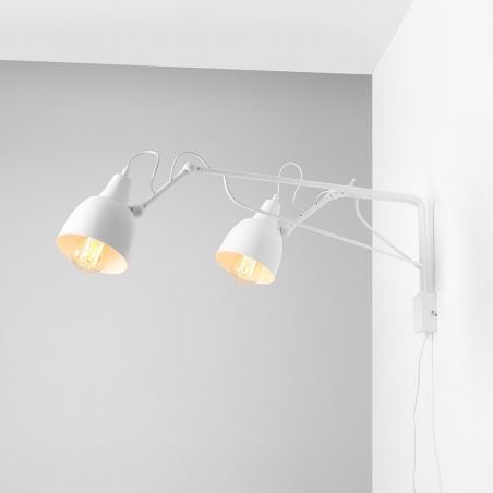 Soho white wall lamp with arms and 2 lights Aldex