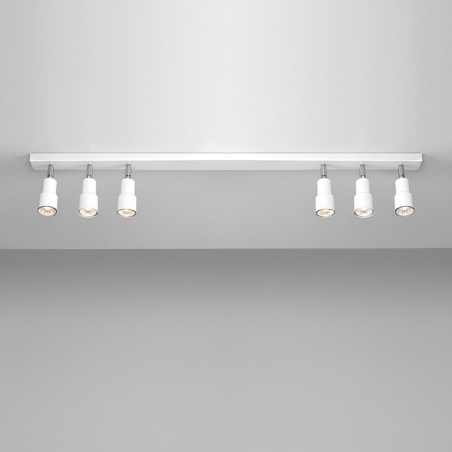 Aspo II white ceiling spotlight with 6 lights Aldex