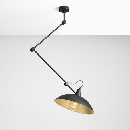 Melos 36 black&gold semi flush ceiling light with adjustable arm Aldex