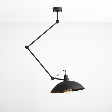 Melos 36 black&gold semi flush ceiling light with adjustable arm Aldex