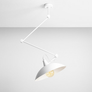 Melos 36 white semi flush ceiling light with adjustable arm Aldex