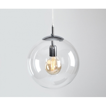 Lampa wisząca szklana kula Globus 30 przeźroczysta Aldex