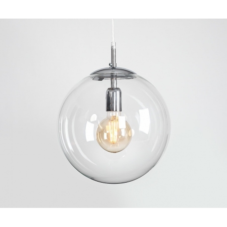 Lampa wisząca szklana kula Globus 30 przeźroczysta Aldex