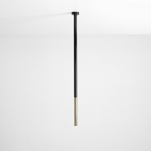 Lampa sufitowa czarno-złota tuba Stick Long Aldex