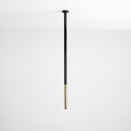 Stick Long black&gold tube semi flush ceiling light Aldex