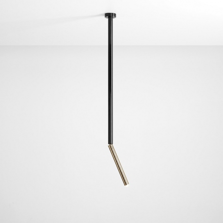 Stick black&gold tube semi flush ceiling light Aldex
