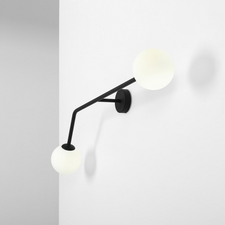 Pure white&black glass double wall lamp Aldex