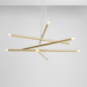 Tubo X 100 gold glamour tubes pendant lamp Aldex