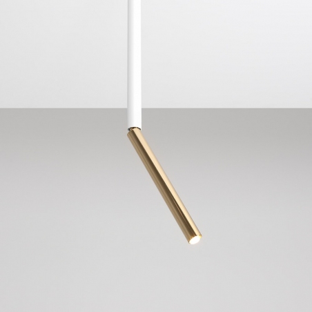 Lampa sufitowa biało-złota tuba Stick L Aldex