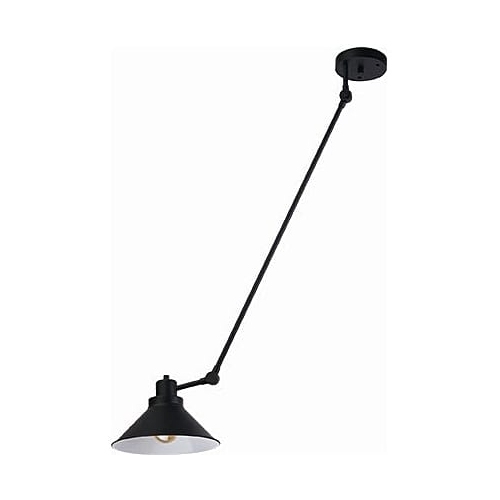 Techno black industrial semi flush ceiling light with adjustable arm Nowodvorski