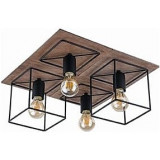 Coba IV black wooden ceiling lamp with 4 lights Nowodvorski