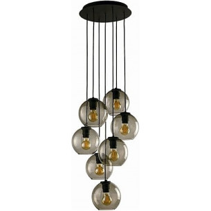 Vetro VI grey glass balls pendant lamp Nowodvorski