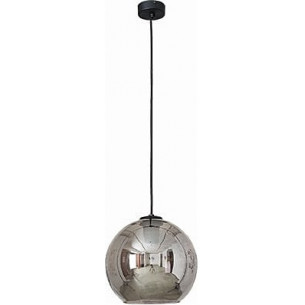 Designerska Lampa wisząca szklana kula Polaris 25 Szkło dymione do salonu i sypialni.