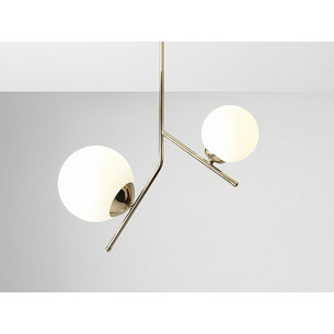 Gallia white&gold glass balls semi flush ceiling light Aldex