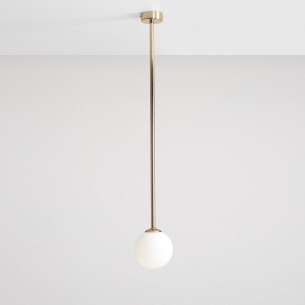 Pinne L 14 white&amp;gold glass ball semi flush ceiling light Aldex