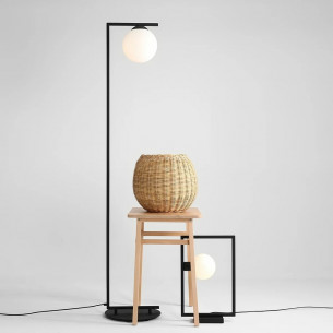 Zac Black white&black glass ball floor lamp Aldex