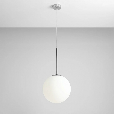 Bosso Chrome 30 white glass ball pendant lamp Aldex