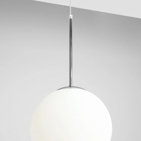 Bosso Chrome 30 white glass ball pendant lamp Aldex