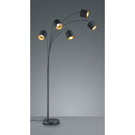 Tommy black tall floor lamp with 5 lights Trio
