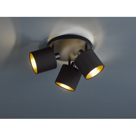 Tommy III black ceiling spotlight with 3 lights Trio