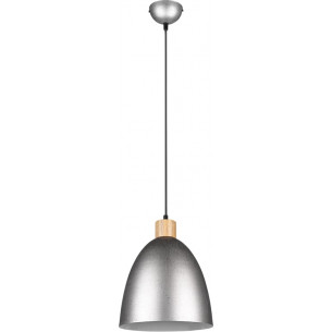 Lampa wisząca loft z drewnem Jagger 25 srebrna Reality