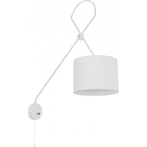 Viper white wall lamp with arm and shade Nowodvorski