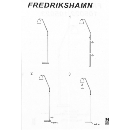 Fredrikshamn floor lamp with adjustable arm black Markslojd