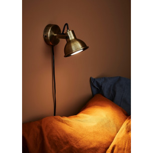 Rocco brushed brass wall lamp with switch Markslojd