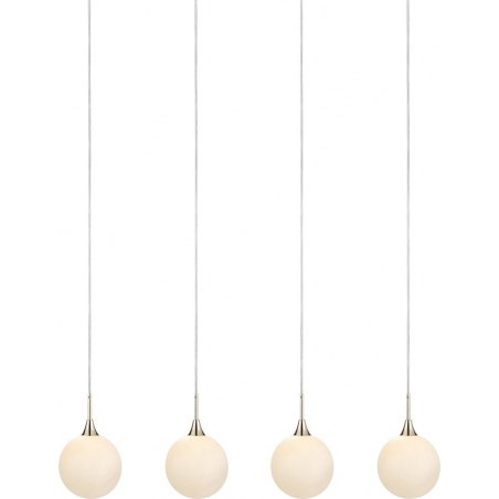 Quattro 90 white&brushed brass glass balls pendant lamp Markslojd