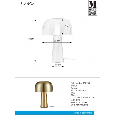 Blanca old brass table lamp Markslojd