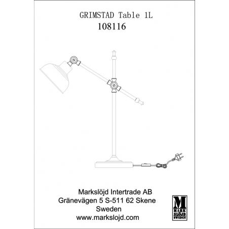 Grimstad brass industrial table lamp Markslojd
