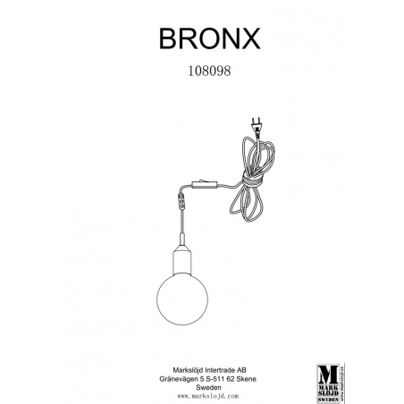 Bronx brass&brown "bulb" pendant lamp Markslojd
