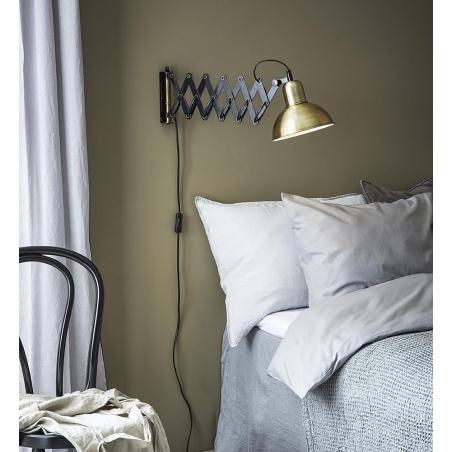 Riggs brass&black industrial wall lamp with adjustable arm Markslojd