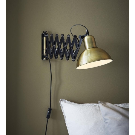 Riggs brass&black industrial wall lamp with adjustable arm Markslojd
