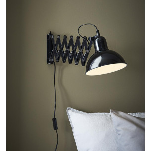 Riggs black industrial wall lamp with adjustable arm Markslojd