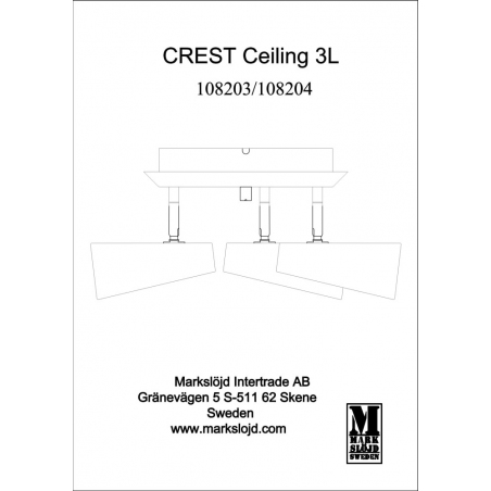 Crest 36 white triple ceiling spotlight Markslojd