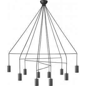 Stylowa Lampa sufitowa industrialna Imbria X Czarna do salonu i sypialni.