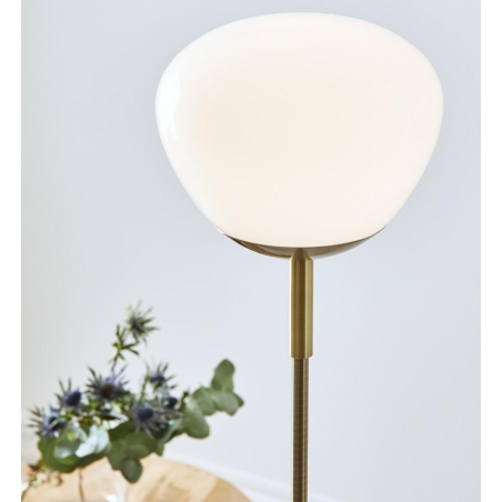 Stylowa Lampa podłogowa szklana Rise biały/antyczny Markslojd do salonu i sypialni